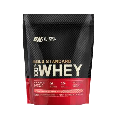 100 % Whey Gold Strawberry Cream 1.5Lb/680Gs (22 Servicios)